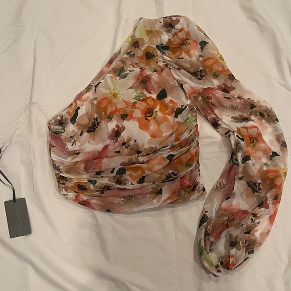 Patrizia Pepe Sera Floral One-Shoulder Top - Picture 2 of 7